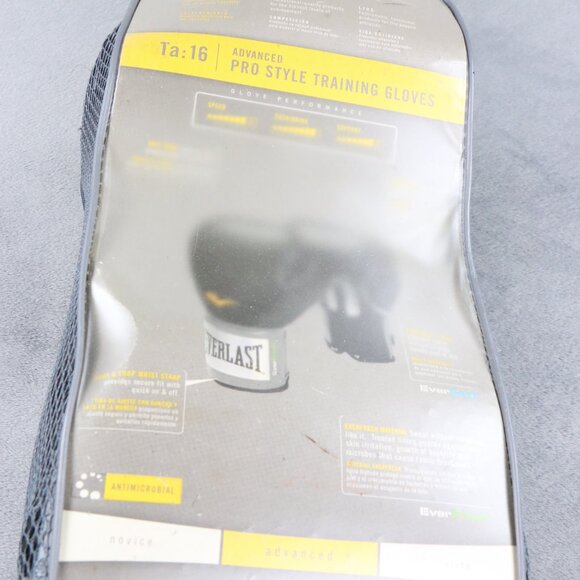 Everlast Advanced Pro Style Training Boxing Gloves 16oz + Hand Wraps Black/Grey - Picture 13 of 13